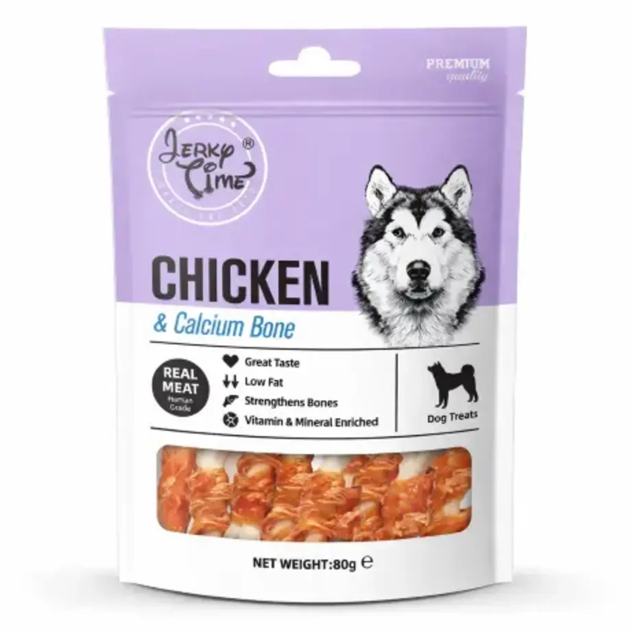 Jerky Time Dog Chicken & Calcium80G